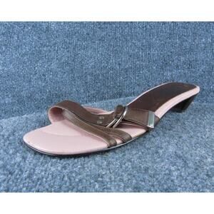 SOL'S Women Slide‎ Sandal Shoes Size 9 Medium Brown Leather